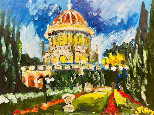The Shrine of the Bab, Oil on Canvas.